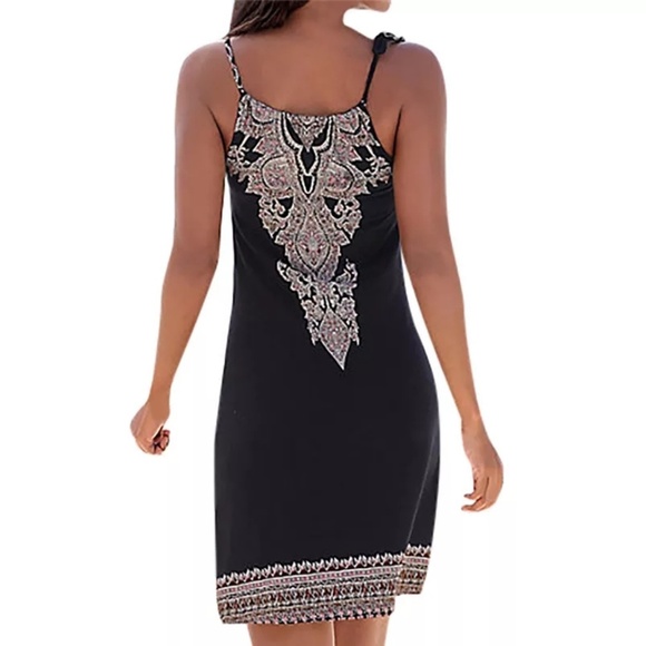thumbnail image 2 of Women's Boho Floral Halter Dress - Sleeveless A-Line Summer Mini Dress 2 of 12